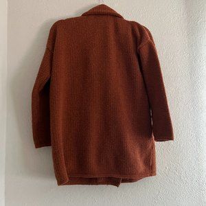 Madewell Textured Blazer Sweater Jacket in Heather Ember